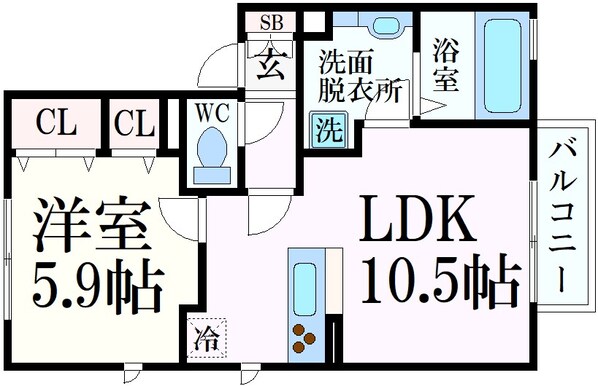 王子公園駅 徒歩13分 1階の物件間取画像